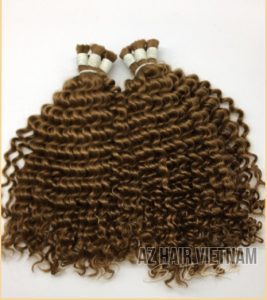 Bulk Curly Brown Color By AZ HAIR VIETNAM Best Quality Human Hair Extensions Length 8 - 32 inches