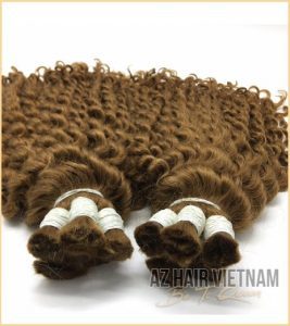 Bulk Curly Brown Color By AZ HAIR VIETNAM Best Quality Human Hair Extensions Length 8 - 32 inches