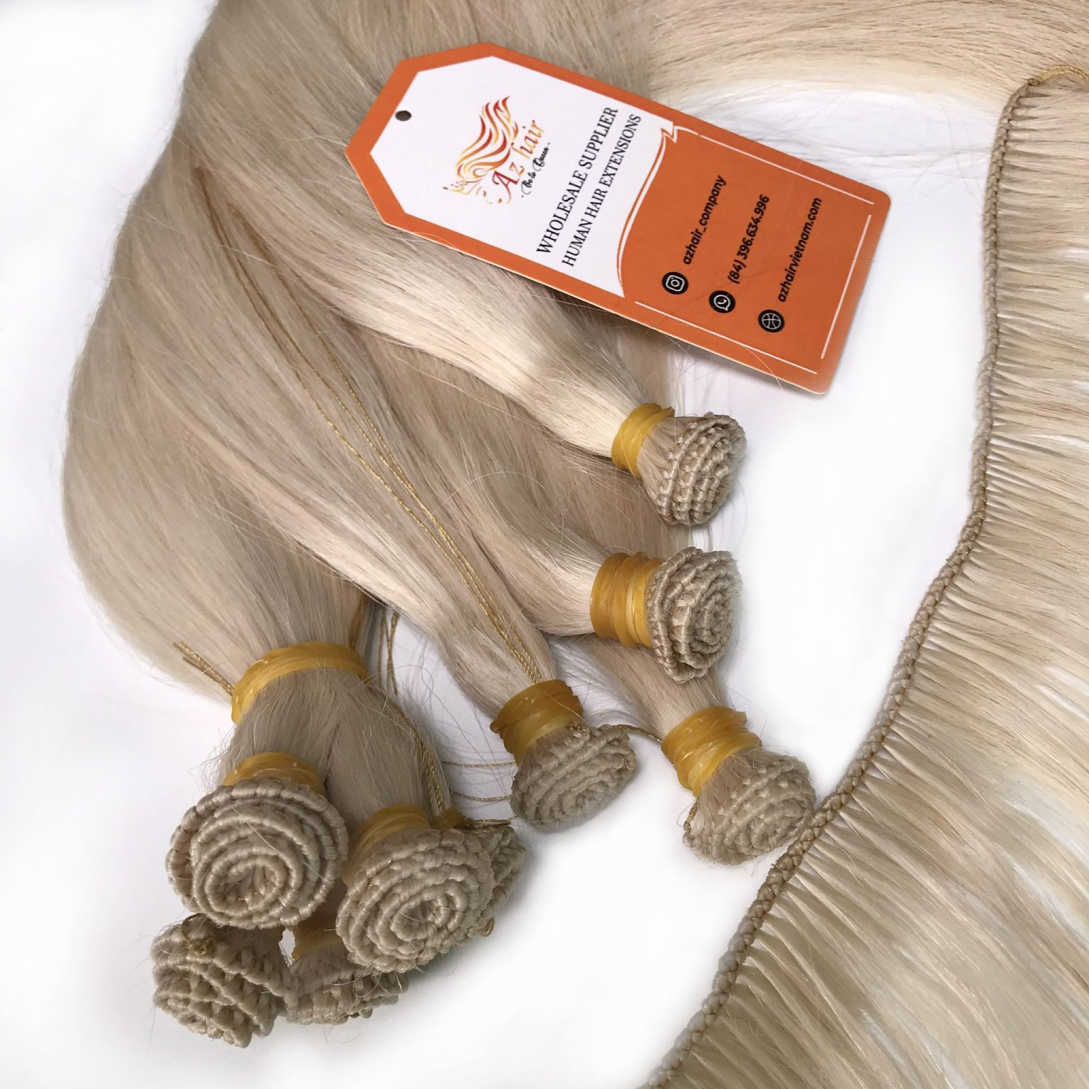 hand-tied weft extensions