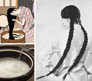 Japaness-Using-Rice-Water-For-Hair-In-Heian-period