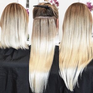 tape in hair extensions before and after