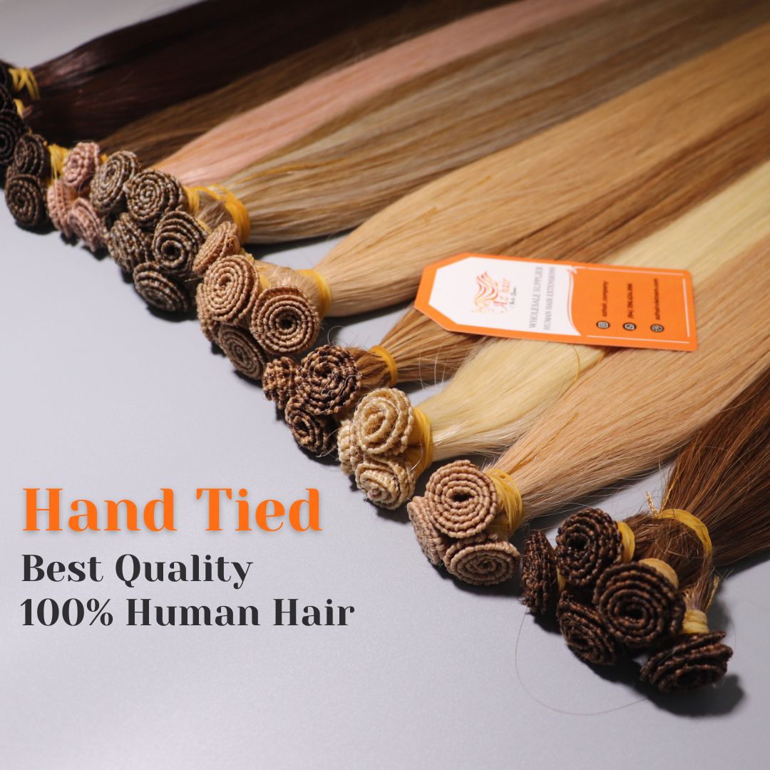 Straight Brown Color Customized Thread Knotted Tied Hair Extensions Human  Virgin Remy Hair - China Human Hair Extension and Remy Hair price
