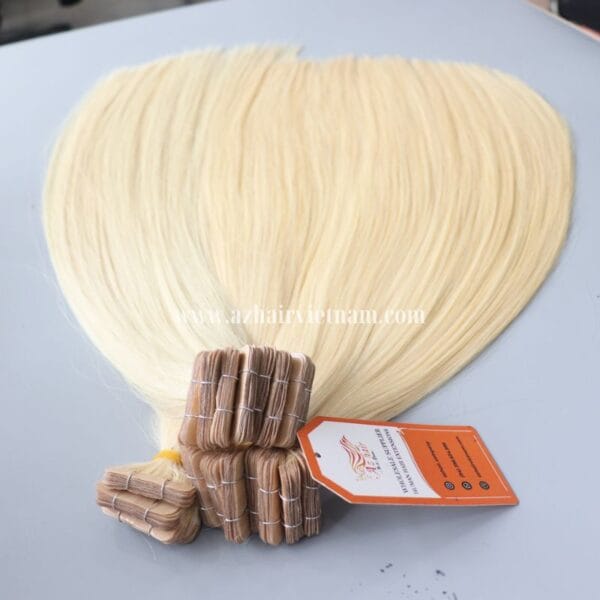 100%-Human-Hair-Tape-Hair-Extensions-Light-Blonde-Factory-Price