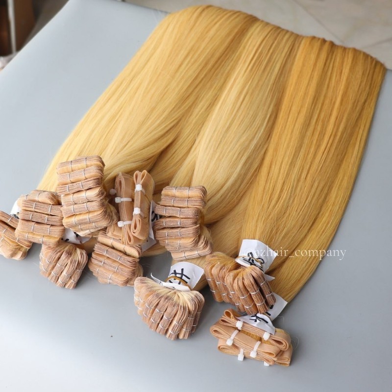Silky-Straight-Tape-In-Light-Blonde-Color-Hair-Extensions-100%-Remy-Vietnamese-Hair