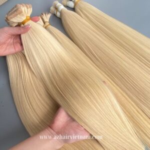 100%-Human-Hair-Extensions-Light-Blonde-Color-No-Mix-Synthetic-Wholesale-Price