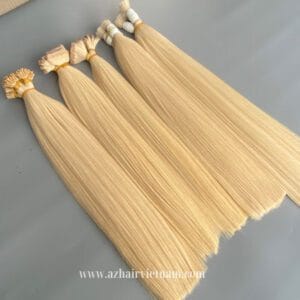 100%-Human-Hair-Extensions-Light-Blonde-Color-No-Mix-Synthetic-Wholesale-Price