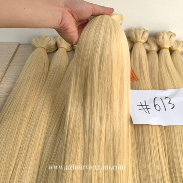 Premium-Quality-Hair-Weft-#613-Color-100%-Human-Hair-Extensions