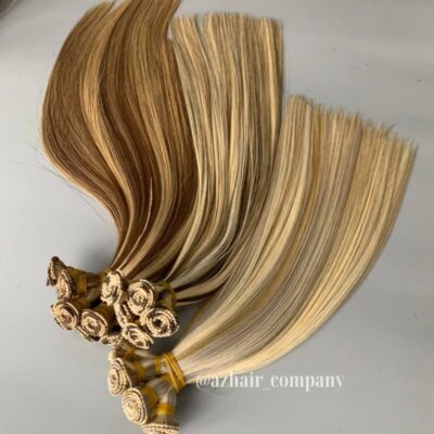 100%-Vietnamese-Hand-tied-Weft-Hair-Extensions-Highlight-Color-No-Mix-Of-Synthetic-Fiber