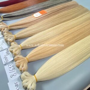 Colored-Machine-Human-Hair-Weft-Extensions-No-Mix-Synthetic8”- 34”-Factory-Price