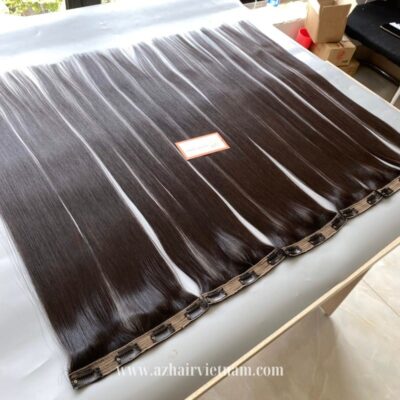 Luxurious-Clip-In-Hair-Extensions-Black-Color-100%-Human-Hair-Factory-Price