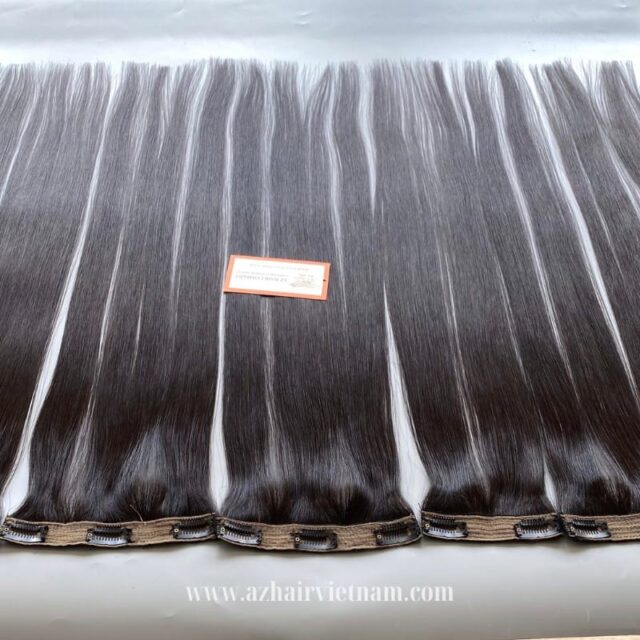 Luxurious-Clip-In-Hair-Extensions-Black-Color-100%-Human-Hair-Factory-Price