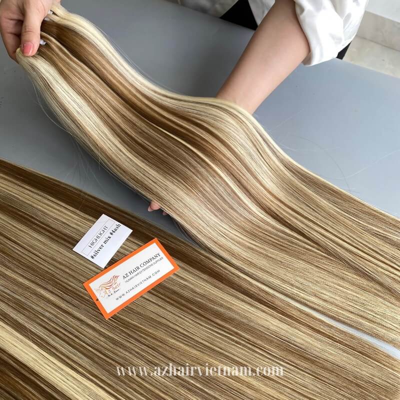 Special-Highlighted-Machine-Weft-Hair-Extensions-100%-Vietnamese-Human-Hair