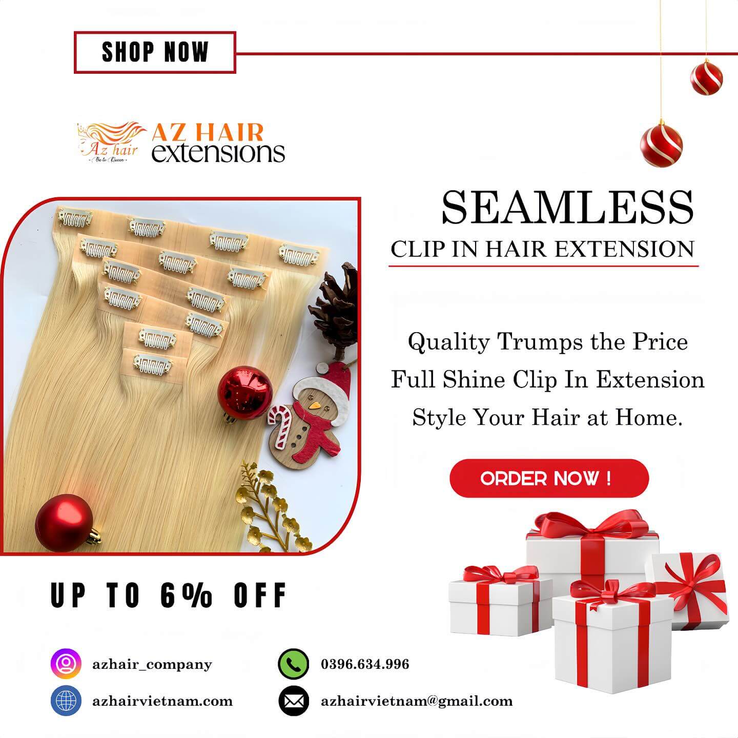 Clip in hair extensions