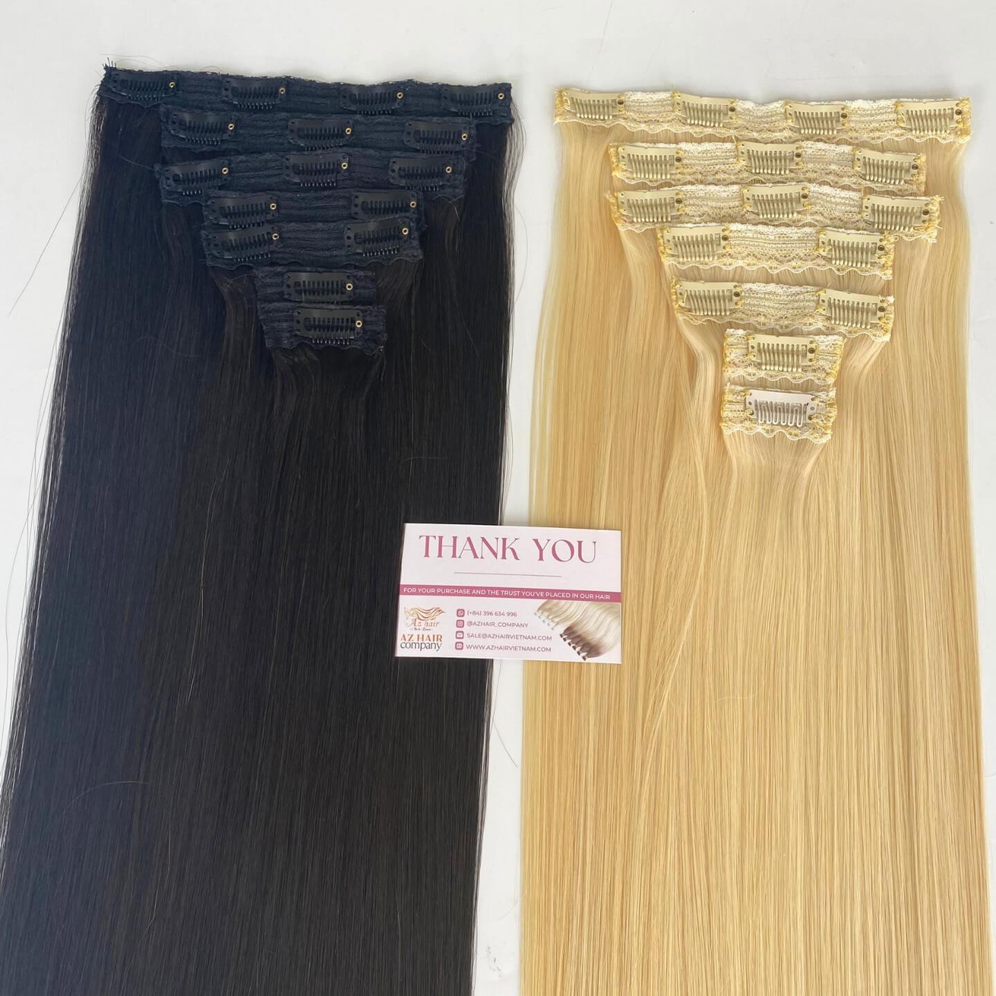 Clip in hair extensions