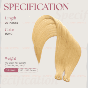 Premium-20-inch-Sew-in-Weft-Extensions-#24C-Color-Real-Vietnamese-Hair