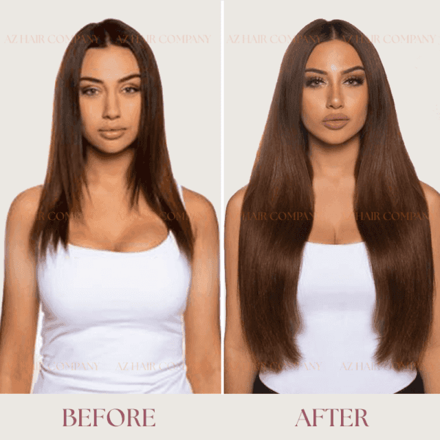 Lustrous-Vietnamese-Bulk-Hair-Extensions-Color-#2-Factory-Price-Before-After