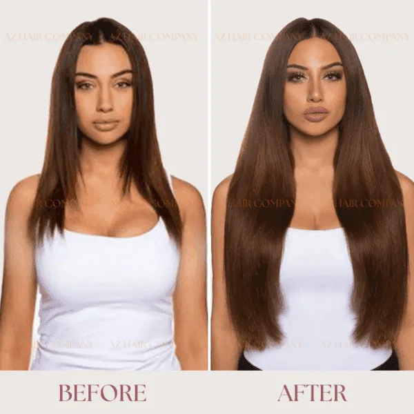 Fusion-Flat-Tip-Extensions-Rich-Brown-Hair-Color-Vietnamese-Hair-Before-After