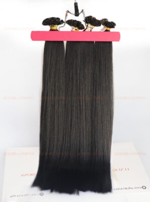 High-end 22-inches Vietnamese Keratin Flat Tip Extensions Color #1 Wholesale Price