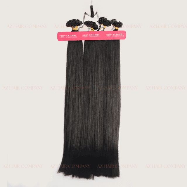 High-end 22-inches Vietnamese Keratin Flat Tip Extensions Color #1 Wholesale Price