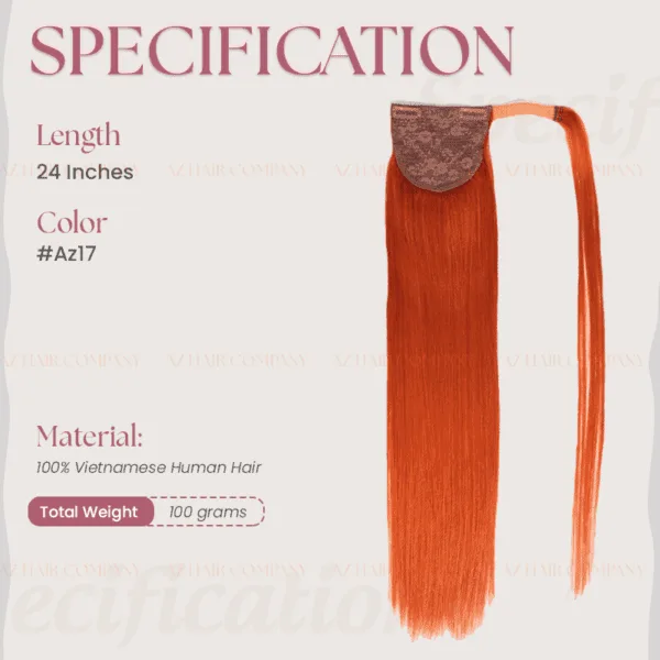 High-end-Vietnamese-Ponytail-Hair-Extensions-Premium-Quality-24-inches-Factory-Price-Specification