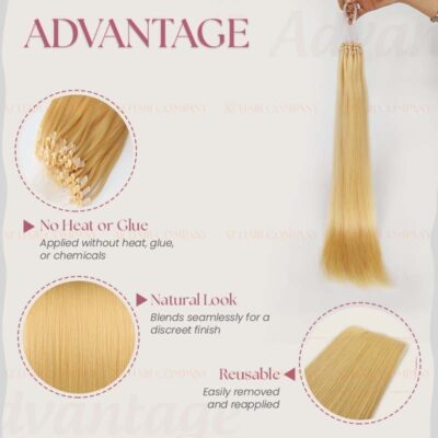 High-quality-Vietnamese-Micro-loop-Hair-Extensions-Blonde-Color-Wholesale- Advantage