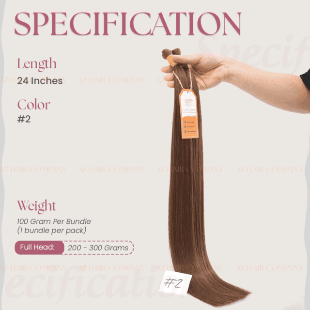 Lustrous-Vietnamese-Bulk-Hair-Extensions-Color-#2-Factory-Price