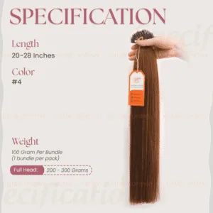 Vietnamese-Nano-Ring-Hair-Extensions-Premium-Hair-Quality-Color-#4-Specification