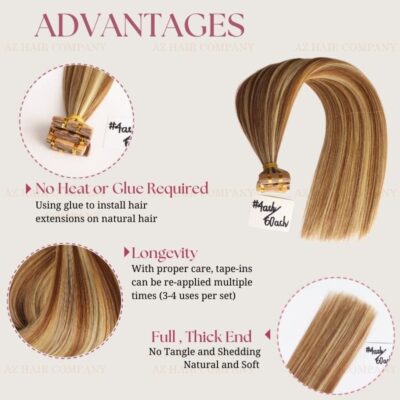 Tape-In-Hair-Extensions-Highlight-Color-#22C/4 -Natural-And-Dimensional-Look