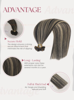 Premium-Flat-Tip-Extensions-Highlight-Color-#1-mix-#Silver-Authentic-Vietnamese-Hair-Advantage