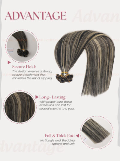 Premium-Flat-Tip-Extensions-Highlight-Color-#1-mix-#Silver-Authentic-Vietnamese-Hair-Advantage